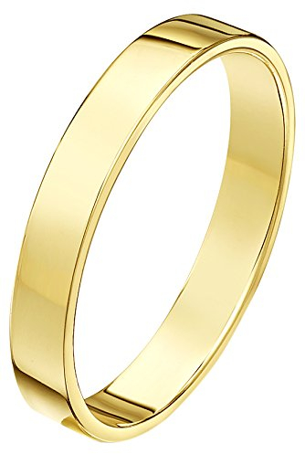 Theia Unisexe Bague Or Jaune 18ct, Forme Ruban Confort Lourd, Polie, 3mm - Taille 49