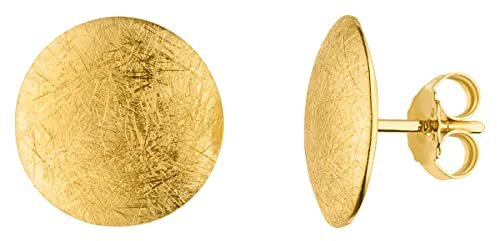 Scheiben Ohrstecker Goldschmiedearbeit (Sterlingsilber 925) Durchmesser 13 mm, Damen Ohrringe