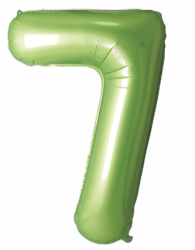 Folienballon Zahl von Trendario - XXL Riesenzahl 100cm Ballon - Helium Luftballons für Geburtstag, Partydeko, Hochzeit (Zahl 7, Grün)