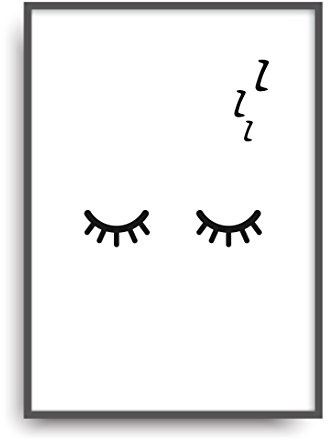 ALEMARG Moderner Vintage Poster Druck Sleepy Eyes Fine Art Kunstdruck Deko Bild Print Plakat ungerahmt DIN A4 Geschenk