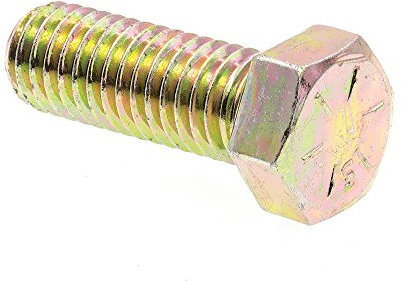 Prime-Line 9105504 Sechskantschraube, 7/16-in-14 x 1-1/4 Zoll, Grad 8, gelb, verzinkter Stahl, 10 Stück