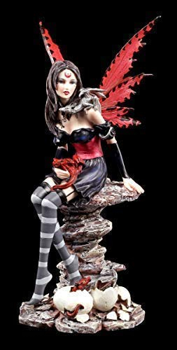 Fantasy Elfen Figur mit Drachen Babys - Natascha | Dekofigur, handbemalt
