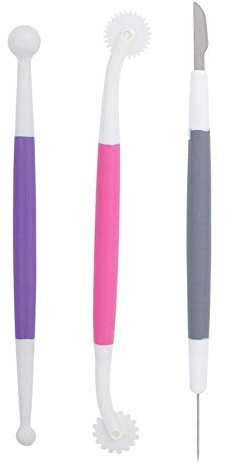 Fondant Cutters for Christening,3pcs / Set Fondant Cake Decorating Tools Modelling Flower Patterns Pastry Carving Cutter