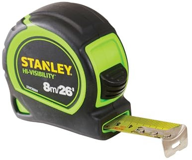 Stanley Ruban adhésif haute visibilité 8 m (largeur 25 mm), Mesure