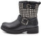 IF Stivaletti da Donna Caviglia Anfibi Motociclista Biker Fibbia Borchie 8081A Nero N.41