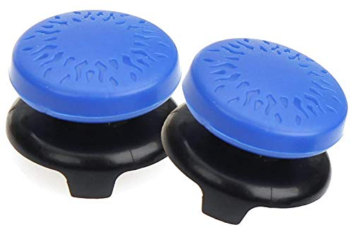 TEUVO Thumbsticks para PS4 Joystick y para PS5 Joystick, 2 Pcs de Silicona Thumb Grips Joystick Grips, Mejorar la Precisión del Control y la Puntería, Reducir Pulgarcito Fatiga, Azul