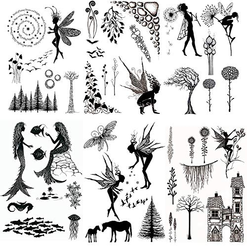 6 Blätter DIY Silikonstempel Clear Stamp Cling Siegel Sammelalbum Prägung Album Decor,Silikonstempel Set Für Album Foto DIY Weihnachten Valentinstag Thanksgiving Geschenke