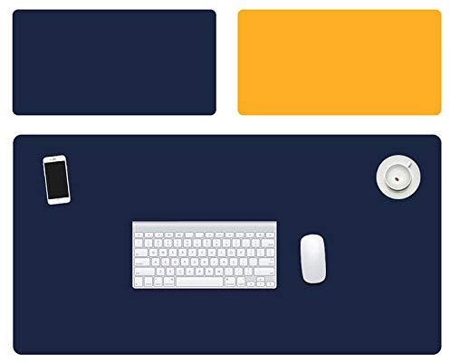 Dark Blue and Orange Double Sided Design Leather Mouse Pad Table Pad 40x80CM Laptop Desk Cover Protector