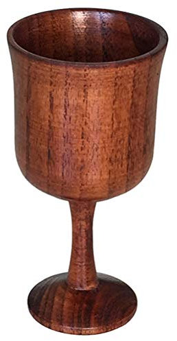 DOITOOL Weinkelch aus Holz, klassischer Weinstiel, Tasse, kreativ, stabil, Stielglas für Zuhause, Bar, Party (braun)