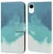 Flip phone case for Iphone XR PU Leather Wallet Card Slots Flip Case Watercolor Gradient Ramp Graffiti Art Printing with Stand Function Magnetic Protective Cover (Green Beige)