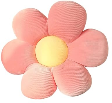 ACYOUNG Blumenboden Kissen Tatami Blumenförmiges Plüsch-Dekor der bequemen Sitzkissen für Kinderzimmer Hause Sofa Dekoration (50 x 50 cm,Pink & Gelb - a)