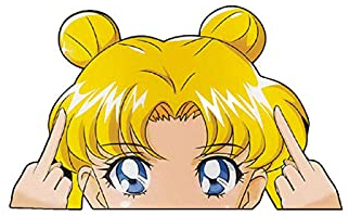 ALTcompluser Anime Autoaufkleber Sailor Moon Car Sticker Auto Fenster Tuning Vinyl Aufkleber(Tsukino 14x9 cm)