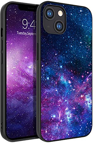 BENTOBEN for iPhone 13 Case, Nebula Galaxy Glow in the Dark Slim Case Cover, Shockproof Flexible Bumper Protective Silicone Phone Case for Women Men Boys Girls Purple