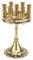 Orthodoxer Kerzenhalter - 7 Kerzen Messing Kandelaber mit Perlmutt-Inlay, Heim Ikone Altar, Gebetsecke, Höhe 15,0 cm