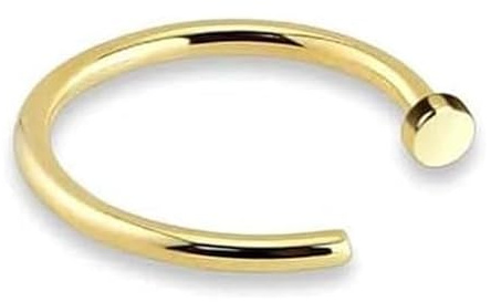 Piercing Nasenring Echt 750 Gold Durchmesser 10 mm Gelbgold Tragus Helix Septum modisch extravagant Stärke 0,8mm 45068-10