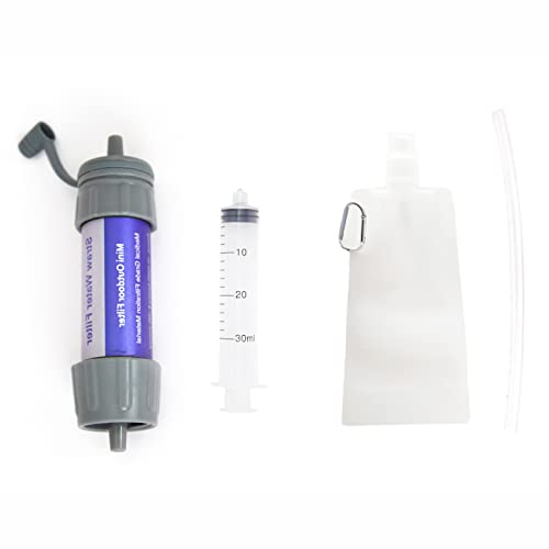 Filtre Eau Survie ExtéRieur,RéUtilisable SystèMe de Filtration,5000L Paille Filtrante Survie,Personnelle éQuipement de Survie D'Urgence Pour Camping Voyage RandonnéE Les Sports(filtre à eau lot)