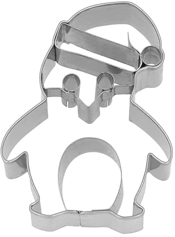 Birkmann Ausstechform Weihnachtspinguin, mit Innenprägung, Ausstecher, Plätzchenform, Keks, Plätzchen, Edelstahl, 7 cm, 199521