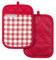 KitchenAid Gingham-Topfhalter-Set, 2er-Pack, Passion Red, 17,8 x 25,4 cm