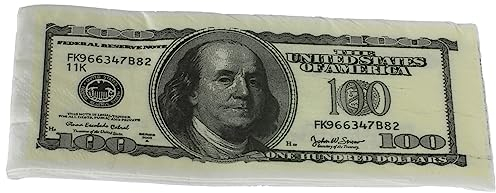 CUCUBA 10 Servietten, 2-lagig, weiß, 34 x 33 cm, Einwegserviette, Party, Geburtstag, Thema Banknote, 100 Dollar
