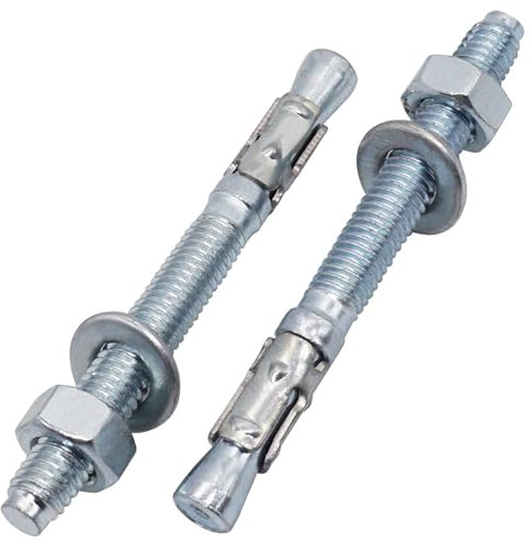 SKIR'CO Ancoraggi a cuneo zincati M8 x 80 mm, tasselli in metallo, bullone di ancoraggio, ancoraggio per muratura, ancoraggio per calcestruzzo, 10 pezzi