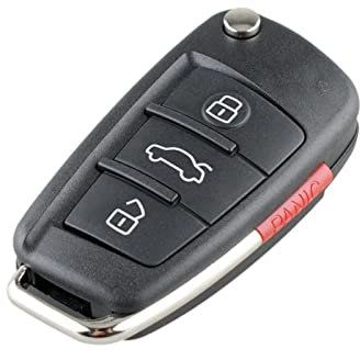 BMINO Ersatz 3 + 1 Tasten Falten-Remote-Flip-Key-Kasten-Hülle-FOB-kompatibel for Audi A2 / A3 / A4 / A6 / A6L / A8 / S5 / Q7 / TT Schlüsselgehäuse