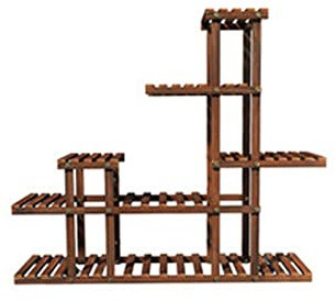 HOHXFYP Pflanzenständer Aus Holz, 5 Etagen, Blumenhalter, Leiter, Pflanzenregal für Drinnen und Draußen, Mehrstufige Pflanzenständer, Regal, Leiterhalter, Blumentopfständer(Height 36in-Holz)