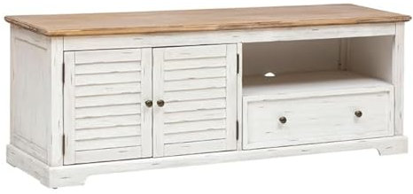 Paris Prix Atmosphera Créateur d'intérieur - Meuble TV 2 Portes & 1 Tiroir Olbia 140cm Blanc