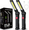 LED Work Light Rechargeable,FIBRAVE Fathers Day Dad Gifts from Daughter Son，LED Torch Grill Light Rechargeable Emergency Inspection Lamp with Magnetic Base 5 Modes 360° Rotate (2Pack Black)