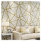 Wall Paper Roll,Wallpaper,Self-Adhesive Wallpaper 3D Geometric Wallpaper Blue Beige Wall Paper Modern Design Stripes Triangles Pattern Bedroom Living Room Home Decor ( Color : Cream Gold , Size : 10mx