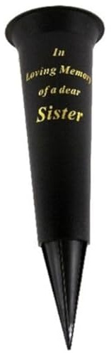 Special Graveside Memorial Grave Spiked Flower Vase In Loving Memory Special Memorial Vase for Graves - Plastic Cemetery Flower Holder with Spike, (2, Sister)