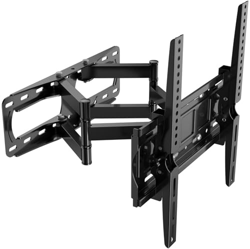 WNJQBY Vollbewegliche TV-Wandhalterung für die meisten 66–65 Zoll flachen/gebogenen 4K-LED-LCD-Fernseher, drehbare Gelenkarme, schwenk- und neigbar, TV-Halterung, max. VESA 400 x 400 mm, passend für