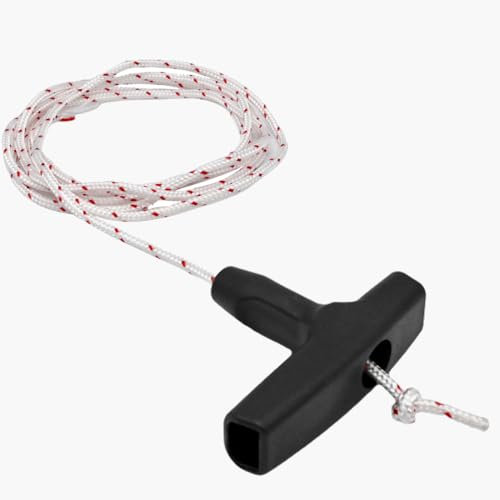 LICQIC 2 Meters 30 mm Recoil Starter Rope Pull Cord, Rotavator Pull Cord, Lawn Mower Pull Cord With 1 Black Recoil Starter Handle for Chainsaw Lawn Mower Trimmer