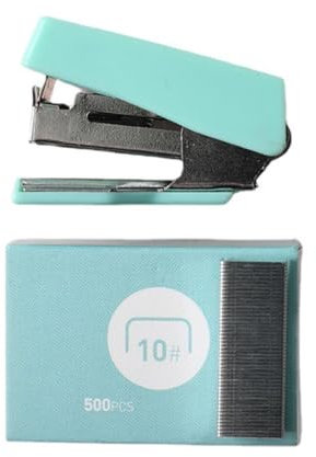 BQRKOTM 1 Stück Mini Stapler, Mini Tacker, Mini Heftklammergerät, Büro Tacker, Klammermaschine, Heftklammern Klein, Manueller Tischhefter Mit 400Pcs Klammer, Für Schule, Zuhause Oder Büro (Minzgrün)