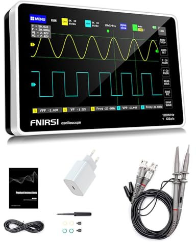 Oscilloscope numérique 1013D, oscilloscope portable, 2 canaux, bande passante de 100 MHz, fréquence d'échantillonnage de 1GSa/s, kit d'oscilloscope à mémoire numérique
