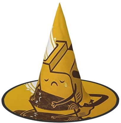 WSHFFILO Cappello di Halloween stampato con motosega che piange carino cappello pieghevole a punta cappello decorazione del partito