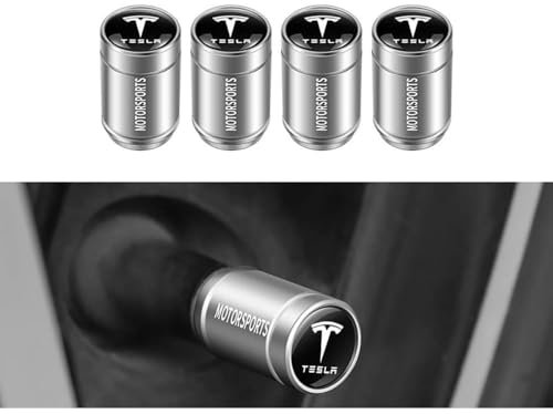 GHYRGBEE 4 Stück Ventilkappen Auto, für Tesla Model 3 Model Y Model S Model X Reifen Ventilkappen Auto Zubehör Staubdichte Ventilkappen Reifen Felgen,B