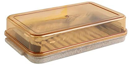 Butter Dish Stainless Steel Butter Cutter Case Butter Dish with Lid Knife Container Sealing Storage Dish Cheese Dish Butter Holder(B)