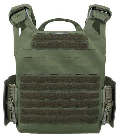 Plate Carrier QR LASER CUT - Lightweight, Adjustable Tactical Vest with Quick Release System and Laser Cut MOLLE - Olive Green