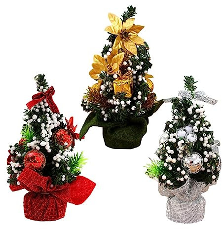 SEWOART Albero Di Natale Mini Realistico Gia Addobbato Per Decorazione Tavolo Libreria Angolo Casa Ufficio Natale