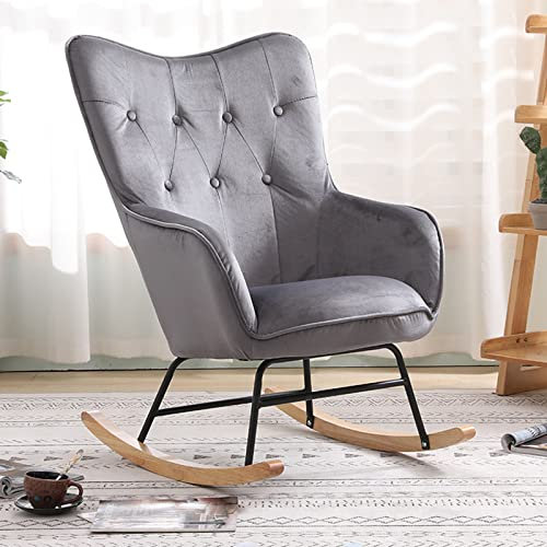 Nordic Schaukelstuhl Hochelastischer Sessel für Salon, Schlafzimmer, Heimgebrauch, modischer Veranda-Stuhl mit einfacher Montage und hoher Tragfähigkeit