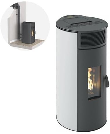 INTERSTOVES - Pack INTERSTOVES Poêle à granules GIANNI 9 Etanche + Kit Conduit Ventouse (sortie façade) - Blanc