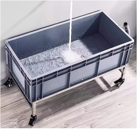 YJKKZQLB Fregadero Comercial Resistente con Ruedas y desagüe para Uso en Interiores y Exteriores, de plástico, para el lavadero de la casa, tamaño Grande de 80 cm/31,5 Pulgadas