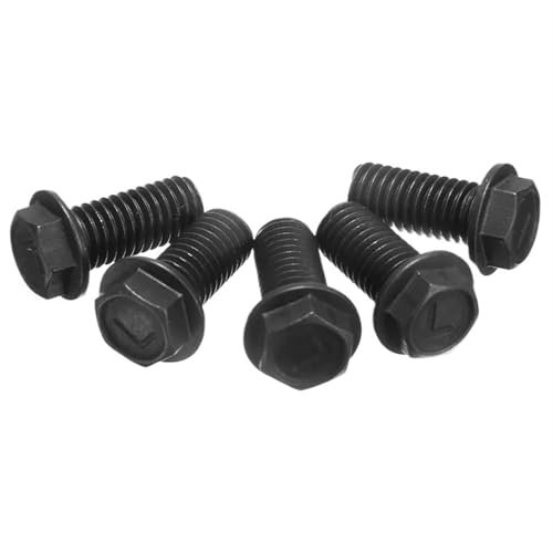 WENYOG Hammerkopfschrauben 5 stücke Metall Schraube Sägeblatt Bolzen M8 Linksgewinde Hex for Schneiden Maschine Werkzeug Teile Schwarz Sägeblatt Schraube