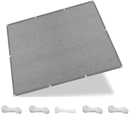 Sonnensegel Nach Maß mit Ösen 200 x 250 cm HDPE Wetterbeständig Atmungsaktiv Sonnenschutz-Beschattungstuch für Außenbereich, Garten, Grau