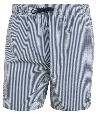 adidas Men's Seersucker Gestreifte Badeshorts 5 Zoll