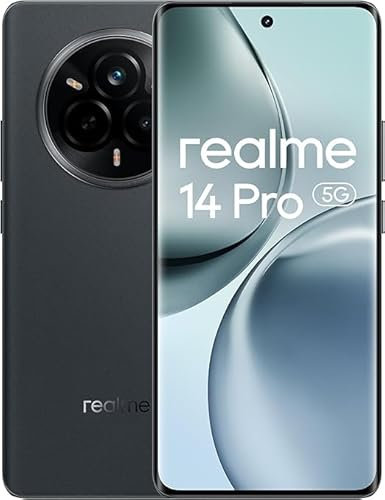 realme 14 Pro 5G Smartphone 8+256GB, Grigio Camoscio, Schermo curvo da 6.72 pollici, Refresco a 120Hz, Batteria 5260mAh, Fotocamera da 50MP, MediaTek Dimensity 7300, Protezione ArmorShell, IP69