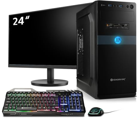 Komplett PC Set Business & Office Ryzen 7 5700G, Radeon Vega 8, 16 GB DDR4 RAM, 1 TB M.2 NVMe SSD, Windows 11 Pro inkl. 24 Monitor + Tastatur und Maus Bundle