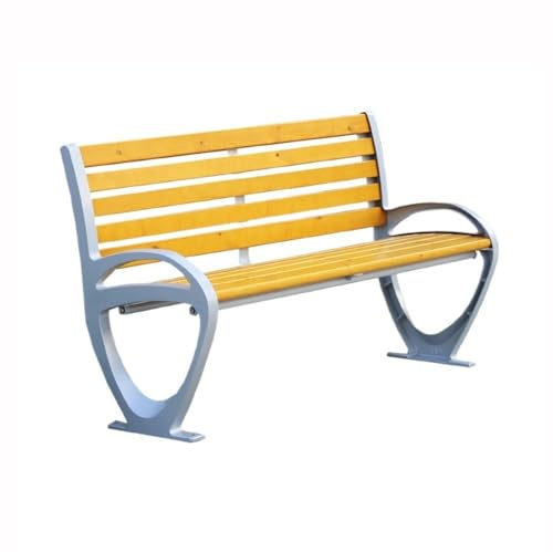 Moderne Outdoor-Parkbank, buntes Aluminium mit Rückenlehne, Gartenfell für Terrassen, Parks und Höfe