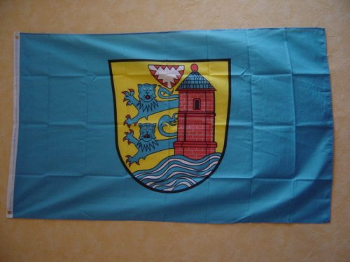 Fahnen Flaggen FLENSBURG MIT WAPPEN 150 x 90 cm Fahne Flagge