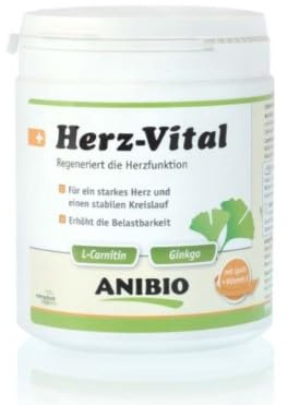 Anibio Herz-Vital 330g | gezielte hochwertige Ergänzung der Nahrung für die Herzfunktion | erhöht die Belastbarkeit | mit L-Carnitin | mit Ginkgo | Kräutermischung | für EIN Starkes Herz | Hunde